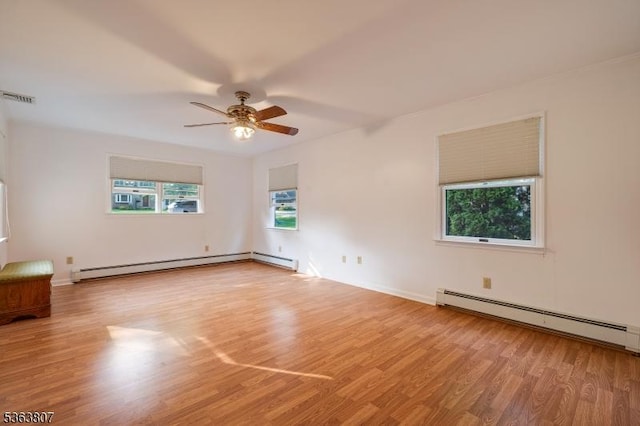 39 Mildred Ter, Clark Twp, NJ 07066 - spare room with a baseboard radiator, wood finished floors, and ceiling fan