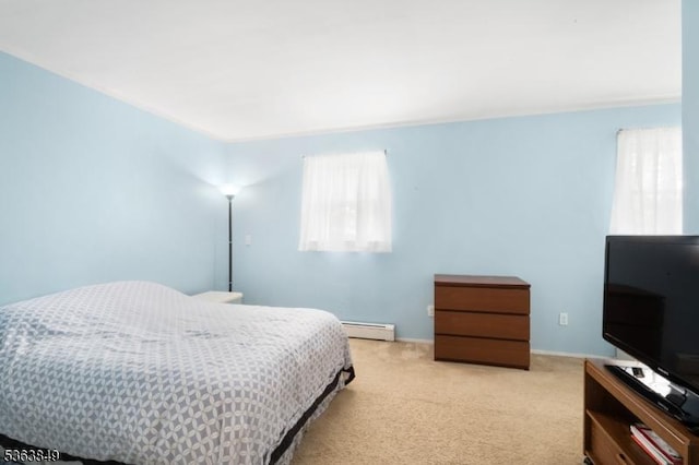 2001 Grant Ave, South Plainfield Boro, NJ 07080 - bedroom featuring light colored carpet, a baseboard radiator, and baseboards