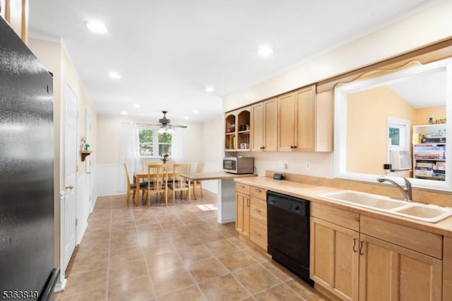 2001 Grant Ave, South Plainfield Boro, NJ 07080 - kitchen with stainless steel appliances, a sink, light brown cabinets, light countertops, and recessed lighting