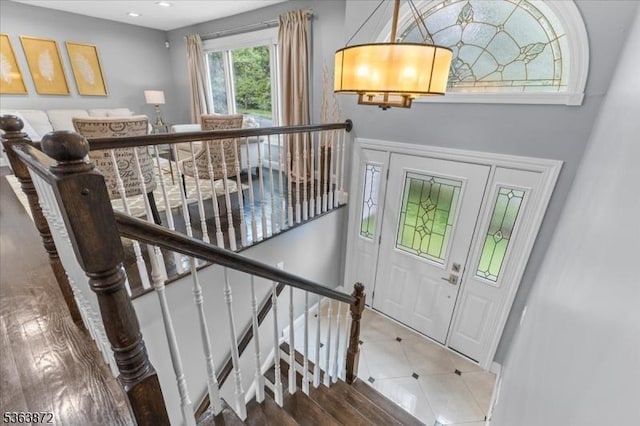 301 Diamond Hill Rd, Berkeley Heights Twp, NJ 07922 - entryway featuring wood finished floors and recessed lighting