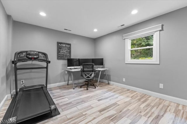 301 Diamond Hill Rd, Berkeley Heights Twp, NJ 07922 - office area featuring wood finished floors and recessed lighting