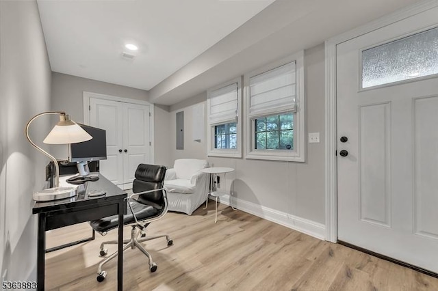 10 Central Ave Unit C, Caldwell Boro Twp, NJ 07006 - home office with light wood-style floors and electric panel