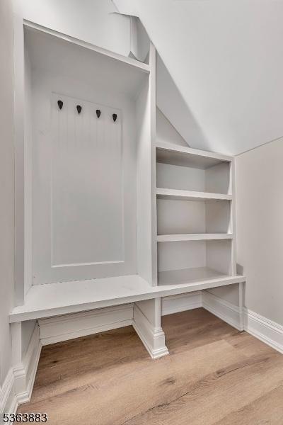 10 Central Ave Unit C, Caldwell Boro Twp, NJ 07006 - mudroom with wood finished floors and vaulted ceiling