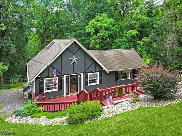 23 Panorama Dr, Vernon Twp, NJ 07461 - view of front facade with a wooden deck