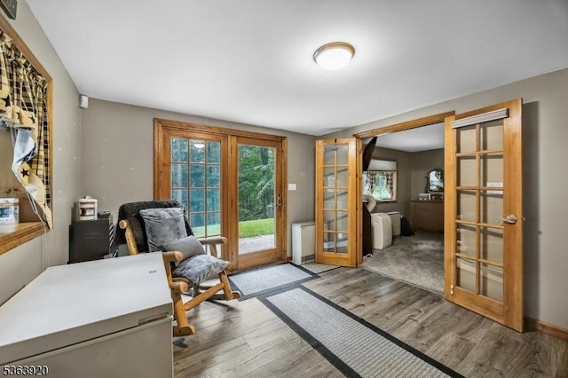 23 Panorama Dr, Vernon Twp, NJ 07461 - doorway to outside featuring french doors and wood finished floors