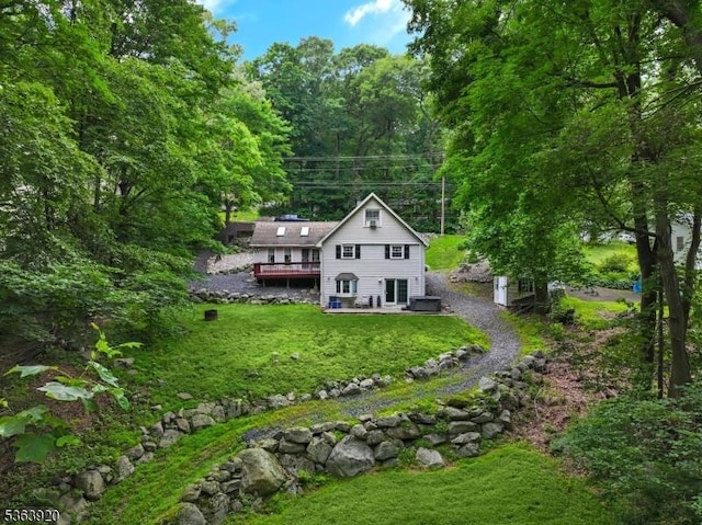 23 Panorama Dr, Vernon Twp, NJ 07461 - rear view of property featuring a wooden deck and a yard