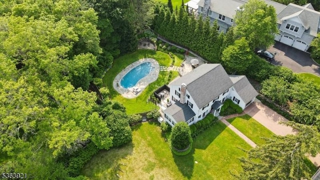 75 Farley Rd, Millburn Twp, NJ 07078 - aerial view of a pool area