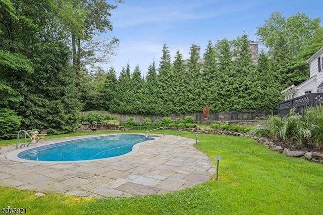 75 Farley Rd, Millburn Twp, NJ 07078 - view of swimming pool with a patio and a fenced backyard