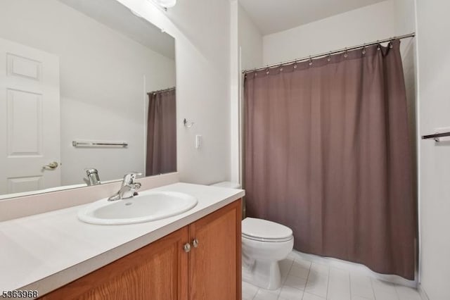 5003 Brookfield Glen Dr, White Twp, NJ 07823 - bathroom with vanity, tile patterned floors, and a shower with shower curtain