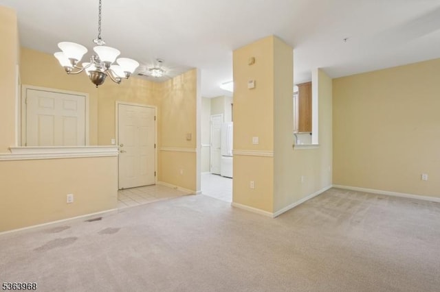 5003 Brookfield Glen Dr, White Twp, NJ 07823 - spare room featuring a chandelier and light colored carpet