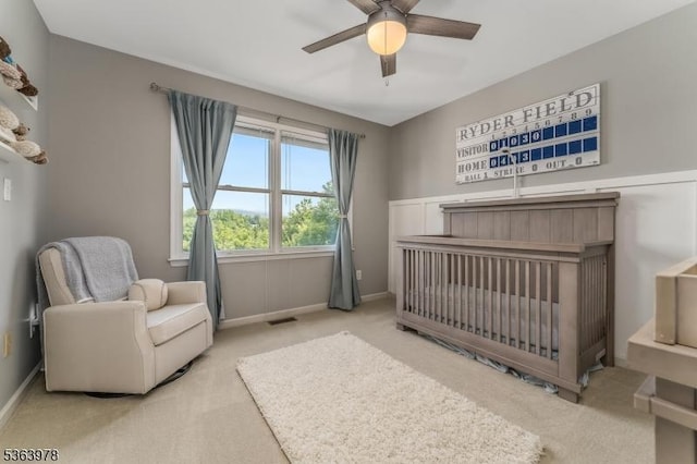1611 Adams Dr, Greenwich Twp, NJ 08886 - bedroom featuring carpet, a nursery area, and a ceiling fan