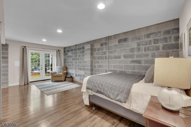 143 Canal Way, Hackettstown Town, NJ 07840 - bedroom featuring french doors, wood finished floors, and recessed lighting
