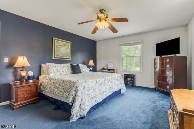 31 Arthur Ave, Andover Twp, NJ 07860 - bedroom with dark carpet and ceiling fan