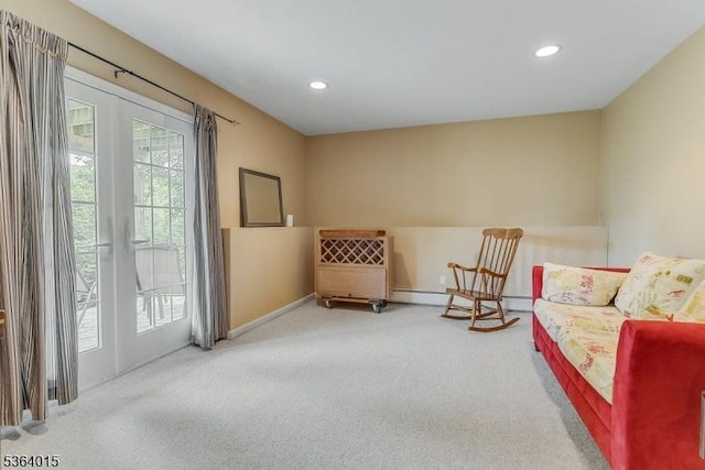 31 Arthur Ave, Andover Twp, NJ 07860 - sitting room featuring carpet, recessed lighting, and a baseboard radiator