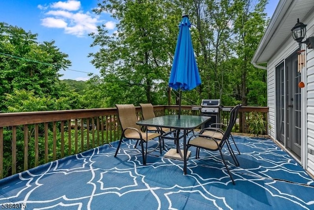 31 Arthur Ave, Andover Twp, NJ 07860 - wooden deck with area for grilling and outdoor dining space
