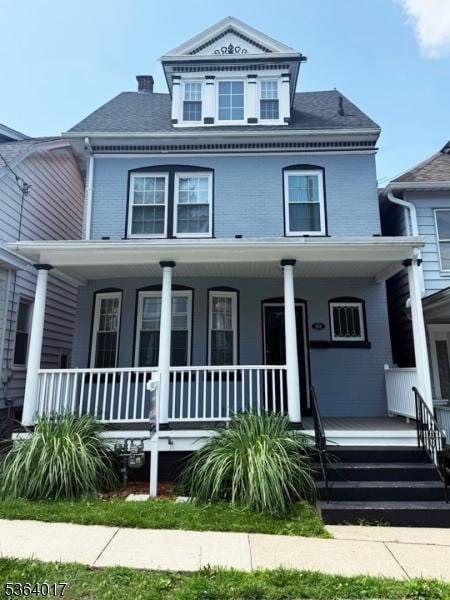 191 Summit Ave, Phillipsburg Town, NJ 08865 - view of front of home with covered porch and a chimney