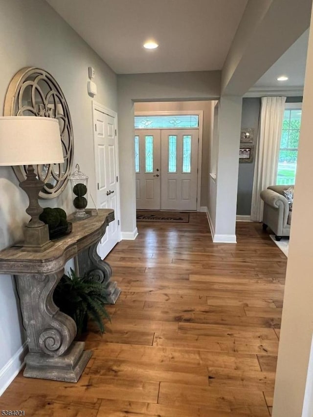 6 Leidl Cir, Hillsborough Twp, NJ 08844 - entryway with wood finished floors and recessed lighting