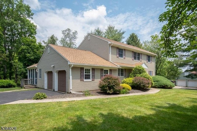 192 Carol Jean Way, Branchburg Twp, NJ 08876 - view of front of home with an attached garage, asphalt driveway, and a front yard