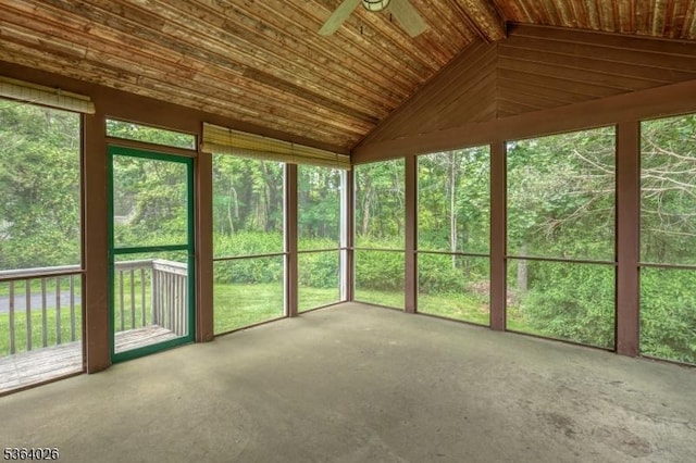 192 Carol Jean Way, Branchburg Twp, NJ 08876 - unfurnished sunroom with vaulted ceiling and a ceiling fan