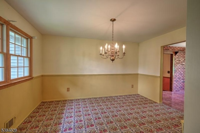 192 Carol Jean Way, Branchburg Twp, NJ 08876 - spare room with a chandelier and baseboards