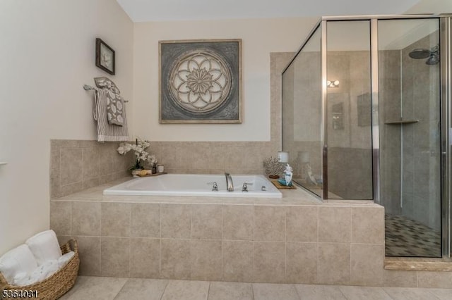13 Highlands Way, Lopatcong Twp, NJ 08865 - bathroom featuring a bath, a shower stall, and tile patterned floors