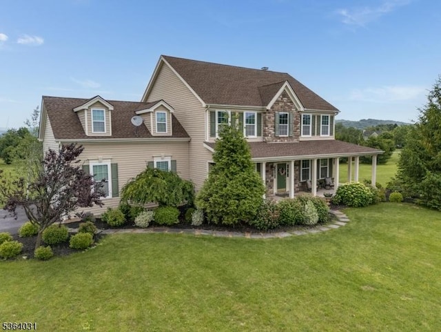 13 Highlands Way, Lopatcong Twp, NJ 08865 - view of front facade with a front lawn, a porch, and roof with shingles