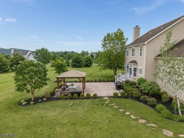 13 Highlands Way, Lopatcong Twp, NJ 08865 - view of green lawn featuring a gazebo and a patio area