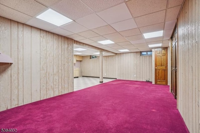 129 Jockey Hollow Way, Union Twp, NJ 07083 - finished below grade area featuring carpet floors, a paneled ceiling, and wood walls