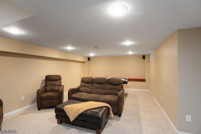 13 Deer Path Cir, Green Brook Twp, NJ 08812 - carpeted living area featuring baseboards and recessed lighting