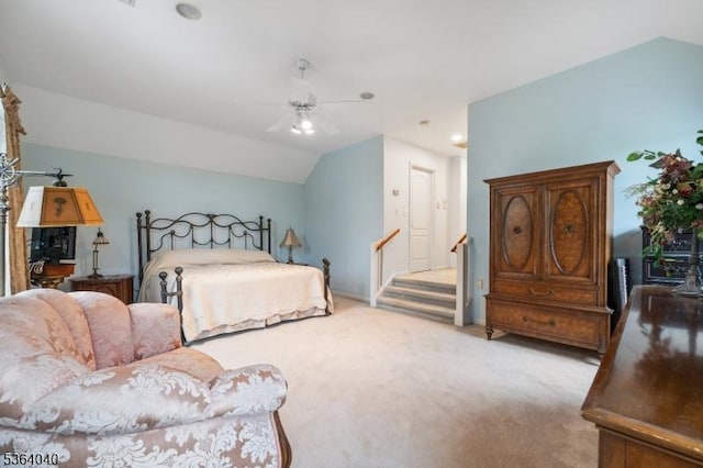 31 Deer Path, Hillsborough Twp, NJ 08844 - carpeted bedroom featuring vaulted ceiling and a ceiling fan