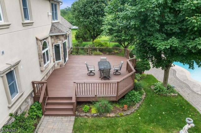 31 Deer Path, Hillsborough Twp, NJ 08844 - deck with outdoor dining area