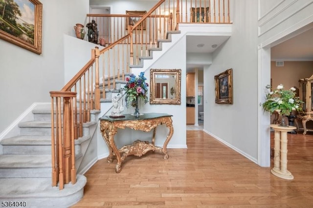 31 Deer Path, Hillsborough Twp, NJ 08844 - staircase with wood finished floors and a high ceiling