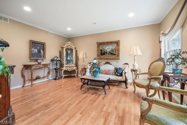 31 Deer Path, Hillsborough Twp, NJ 08844 - living area featuring light wood-type flooring, crown molding, and recessed lighting