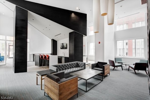 1025 Maxwell Ln Unit 1209, Hoboken City, NJ 07030 - common area featuring high vaulted ceiling