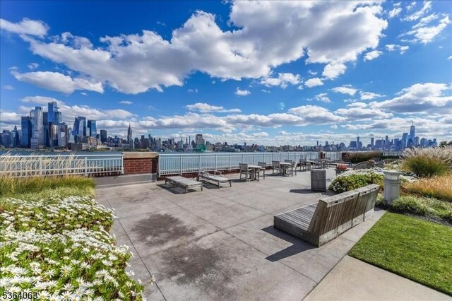 1025 Maxwell Ln Unit 1209, Hoboken City, NJ 07030 - view of patio with a skyline view