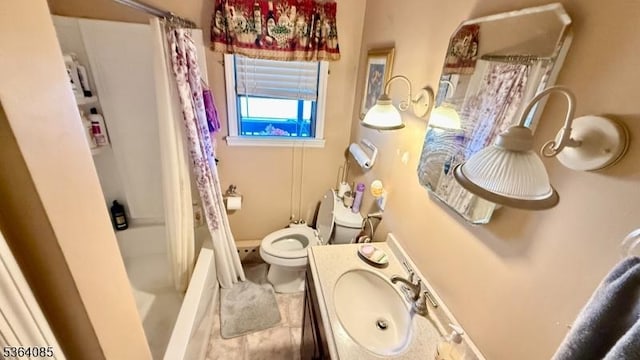 3 Hann Ter, Washington Boro, NJ 07882 - full bathroom with vanity, shower / bath combo, and tile patterned flooring