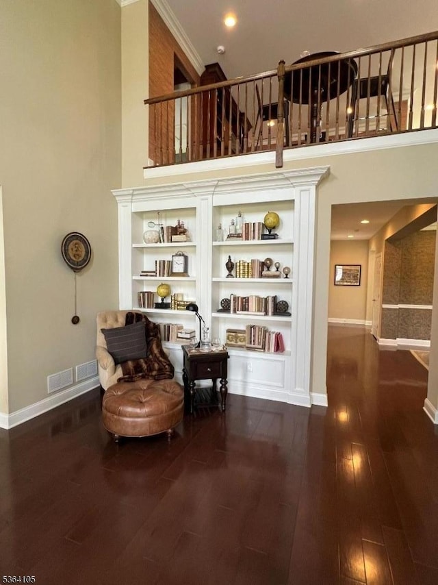 8 Leidl Cir, Hillsborough Twp, NJ 08844 - living area featuring a towering ceiling and hardwood / wood-style flooring