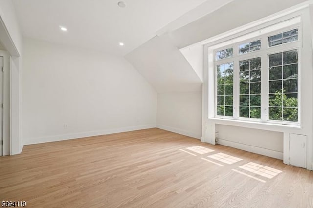24 Tuers Pl, Montclair Twp, NJ 07043 - bonus room featuring plenty of natural light, light wood-type flooring, lofted ceiling, and recessed lighting