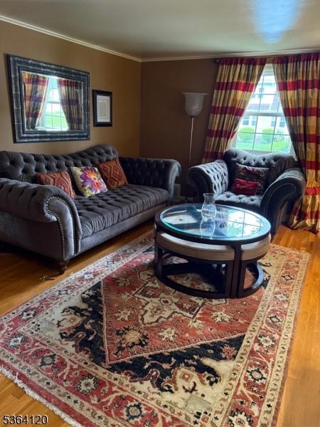 1221 Grant Ave, Plainfield City, NJ 07060 - living area with ornamental molding and wood finished floors