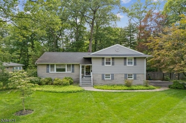 198 Pittsford Way, New Providence Boro, NJ 07974 - split level home featuring view of wooded area