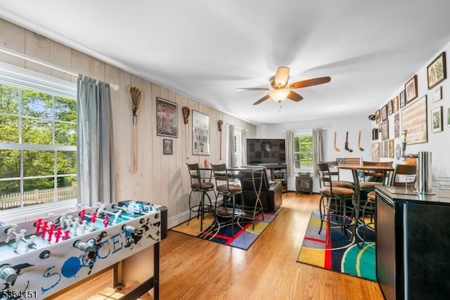 37 Dogwood Dr, Chester Twp, NJ 07930 - rec room with ceiling fan and wood finished floors