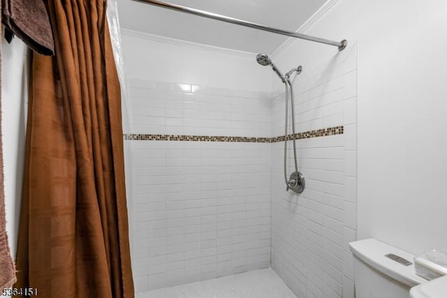 37 Dogwood Dr, Chester Twp, NJ 07930 - bathroom with a tile shower and crown molding