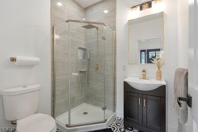29 Tennis Rd, Jefferson Twp, NJ 07849 - bathroom featuring vanity and a stall shower