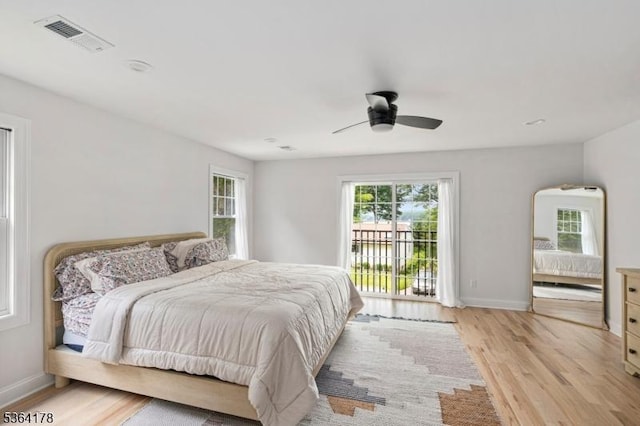 29 Tennis Rd, Jefferson Twp, NJ 07849 - bedroom featuring light wood-type flooring, access to outside, and ceiling fan