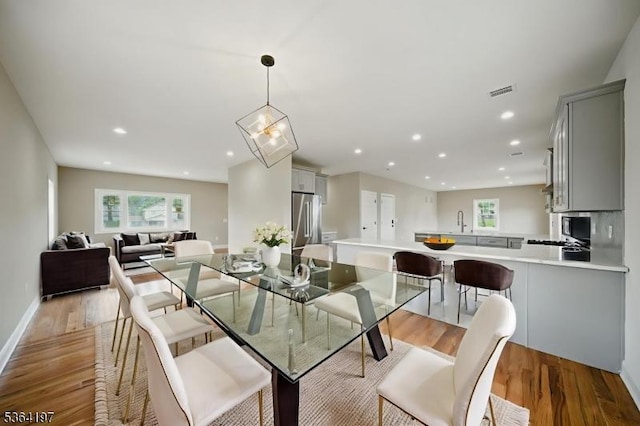 181 Randolph Ave, Mine Hill Twp, NJ 07803 - dining space featuring light wood-type flooring and recessed lighting