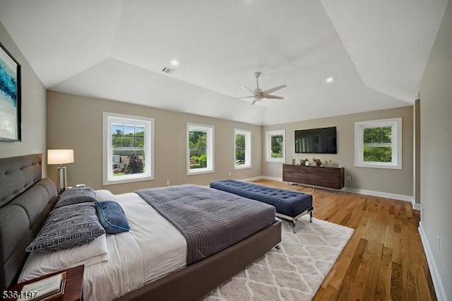 181 Randolph Ave, Mine Hill Twp, NJ 07803 - bedroom featuring vaulted ceiling, wood finished floors, and ceiling fan