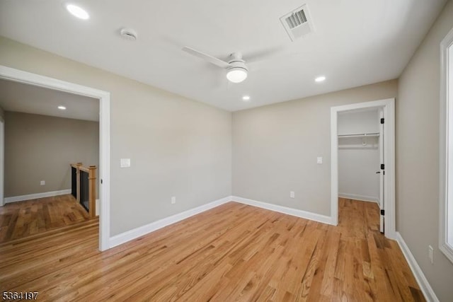 181 Randolph Ave, Mine Hill Twp, NJ 07803 - empty room with a ceiling fan, light wood-type flooring, recessed lighting, and a smoke detector
