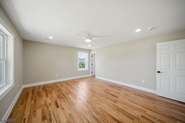 181 Randolph Ave, Mine Hill Twp, NJ 07803 - spare room with light wood-style floors, a ceiling fan, and recessed lighting