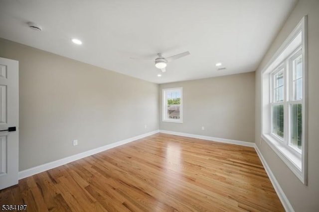 181 Randolph Ave, Mine Hill Twp, NJ 07803 - spare room featuring a ceiling fan, light wood-style floors, and recessed lighting