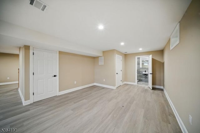 181 Randolph Ave, Mine Hill Twp, NJ 07803 - finished basement featuring light wood-style flooring and recessed lighting